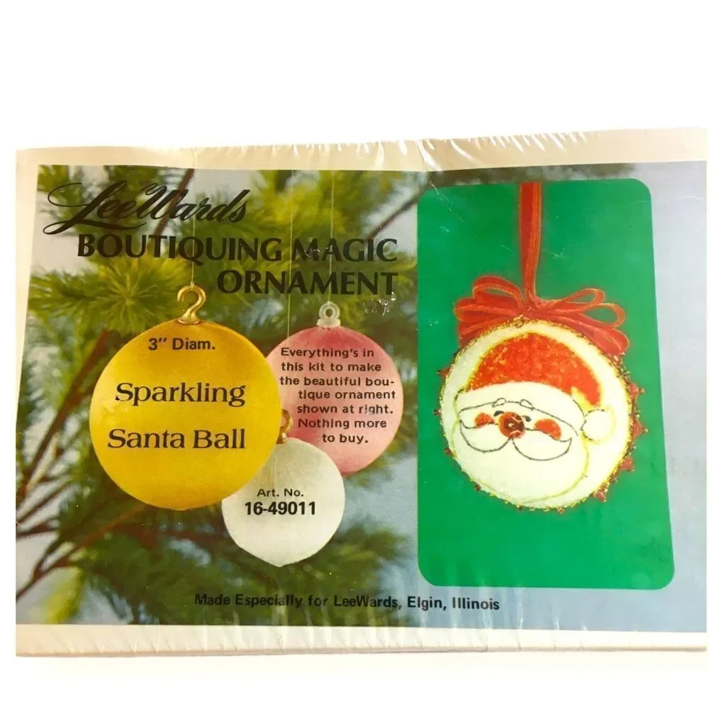 Lee Wards Sparkling Santa Ball Ornament